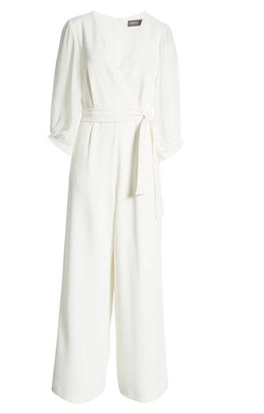 DONNA Ricco Long Sleeve Belted Wrap Jumpsuit - Picture 6 of 14